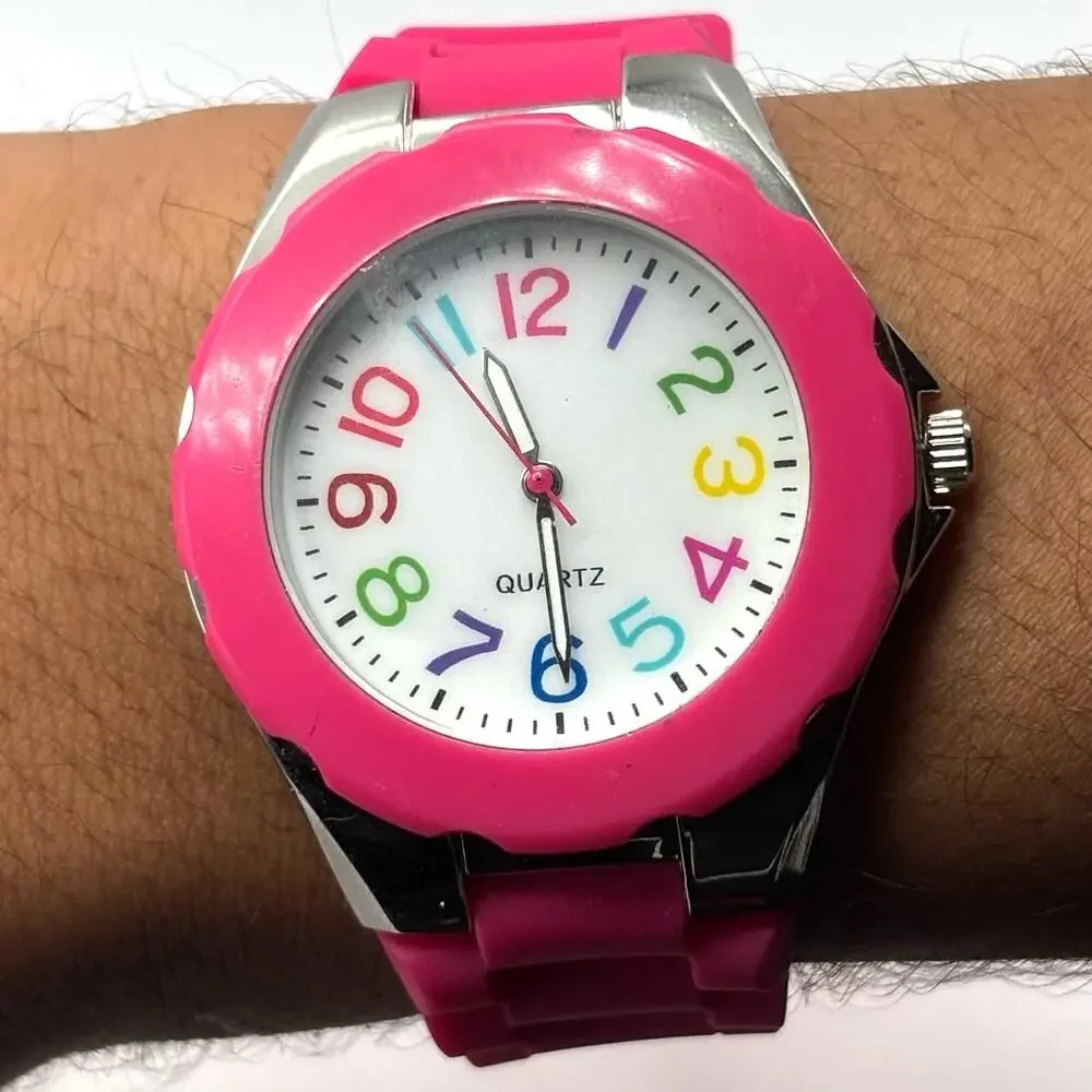 Pink & Silver Men's Watch